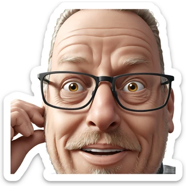 old man with glasses portrait sticker