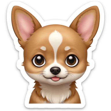 very cute big eyes kawaii chihuahua sticker