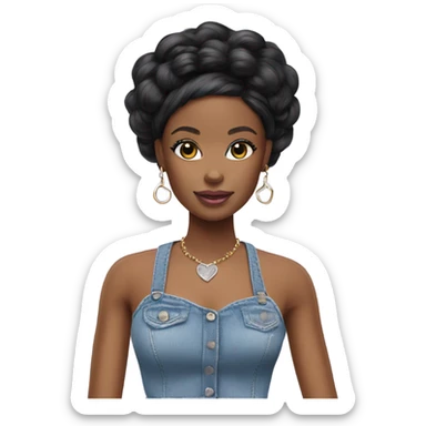 black barbie doll sticker
