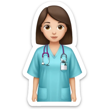 Brunette wearing hospital gown  sticker