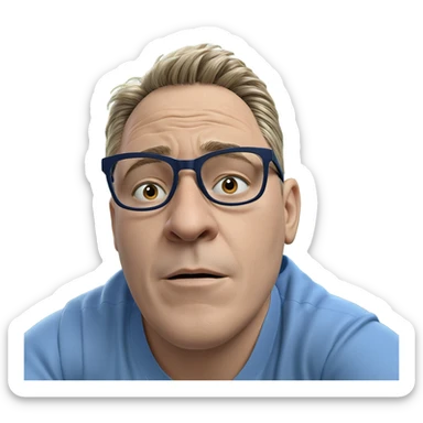 blue shirt portrait of boy sticker