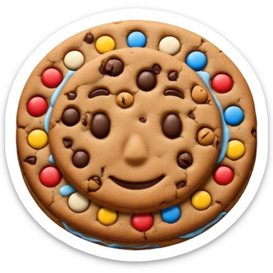 {
    "type": "object",
    "look": "chocolate chip cookie man, round chips, baked surface, front view",
    "description": "a cookie man made of chocolate chip dough, with visible chips and soft edges"
  } sticker