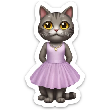 cat wearing a dress sticker