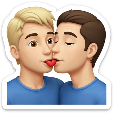 men kissing sticker