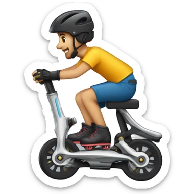 Rollerblade y las ruedas están envueltas de truenos y llamas  sticker