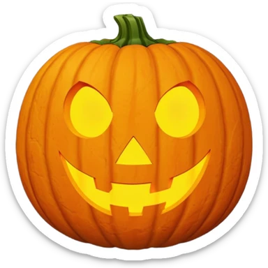 Jack-o’-Lantern – Carved pumpkin with glowing face sticker