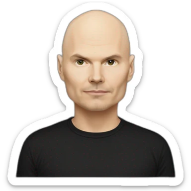 Billy corgan with black t-shirt sticker
