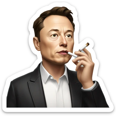 Elon musk smoking sigaret sticker