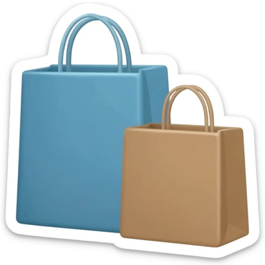 blue, brown shopping bags sticker