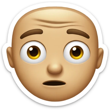 Annoyed face with eyes looking up sticker