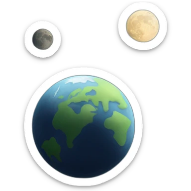 the moon and the earth sticker