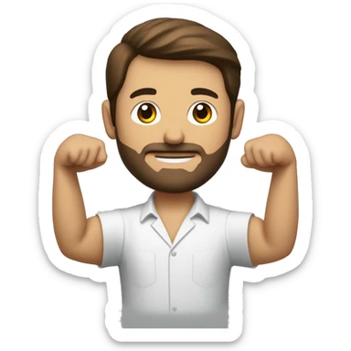 Hombre con pose de autoridad, con los brazos cruzados frente al pecho con una ceja levantada (como diciendo "te lo dije"). sticker