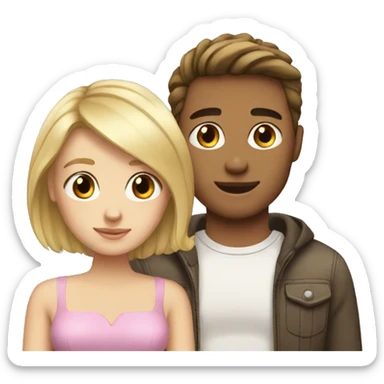 Blonde girl with brunette boyfriend  sticker
