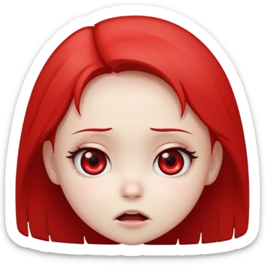 Cartoon Vampire chibi girl, red eyes, a scared expression on her face  sticker
