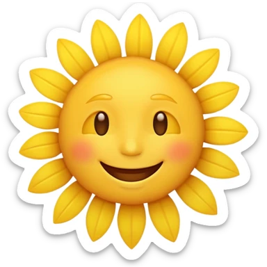 a sunshine emoji with a happy face sticker