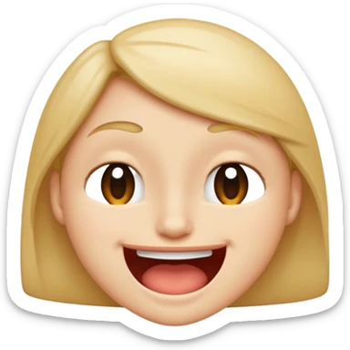 Winking mouth open sticker