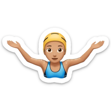 person swimming laps in pool zoomed out showing lap swiming back stroke sticker