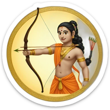 Shree rama chandra with arrow and bow sticker