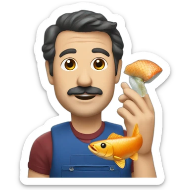 Ted lasso eating fish  sticker