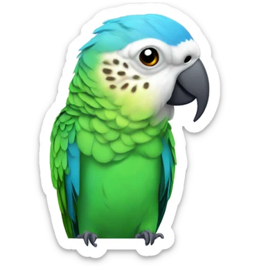 a parakeet on a head sticker