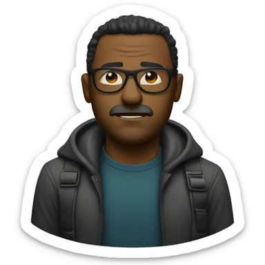 Brutal man with glases sticker