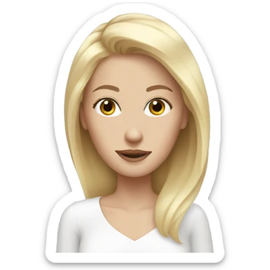 White woman blonde hair doing skincare sticker