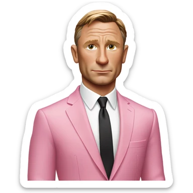 daniel craig in pink suit sticker