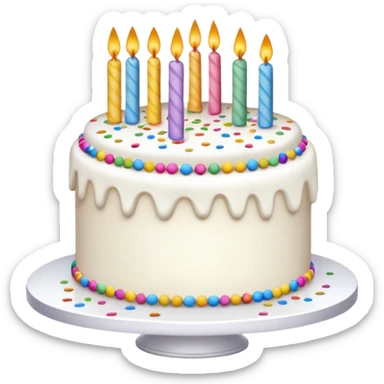 white cake with confetti sticker