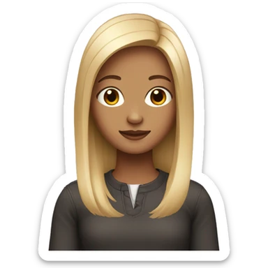 Girl with straight hair and light skin sticker