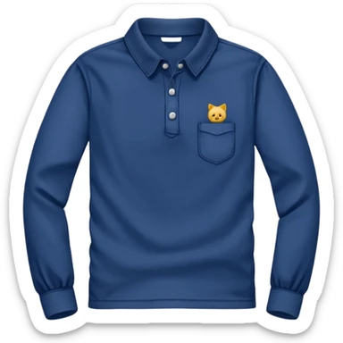 dark blue long sleeve collared top  sticker