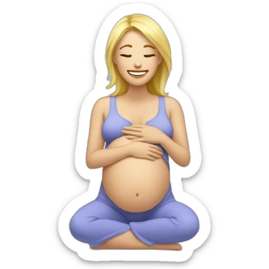 Blond Mom giving birth joy sticker
