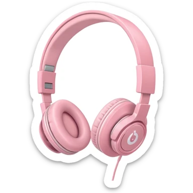 light pink headphones sticker