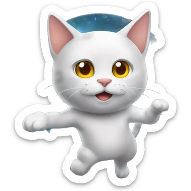 GATO VOANDO NO ESPAÇO sticker