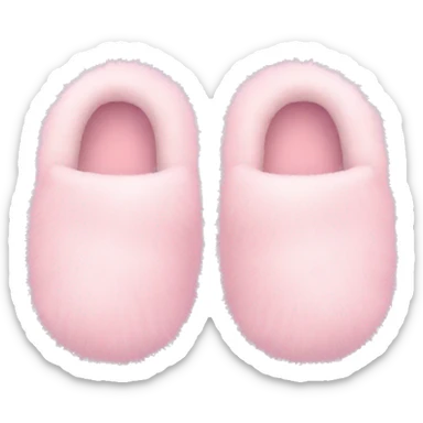 light pink fluffy slippers sticker