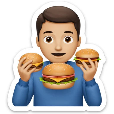 comiendo hamburguesa sticker