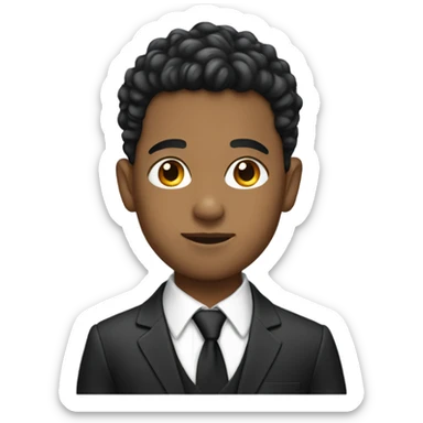 mixed boy with suit on sticker
