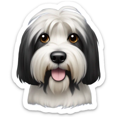Tibetan terrier, all black fur  sticker