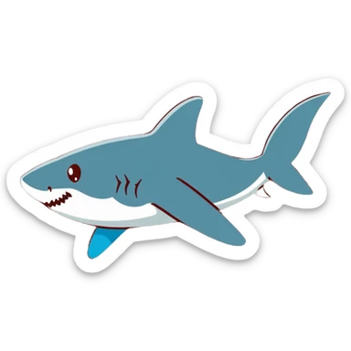 Shark furry sticker
