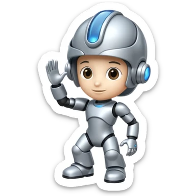 Futuristic Construction company AI prompt engineer mascot" Theme is climb higher" sticker
