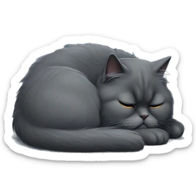 Dark grey persian cat sleeping  sticker