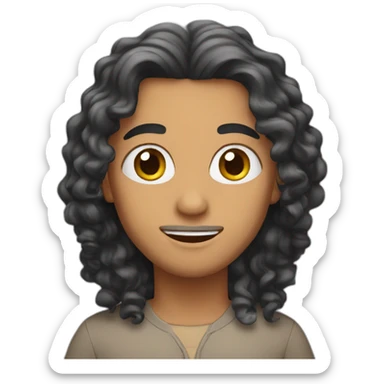 arab with curly long hair sticker