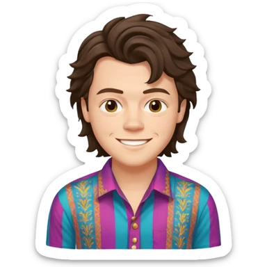 une joli personne qui ressemble a harry styles, avec beaucoup de details qui sourit sticker