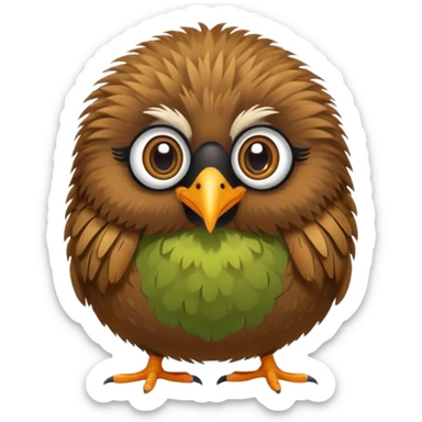 cute kiwi bird ai agent ( color fillable)  sticker