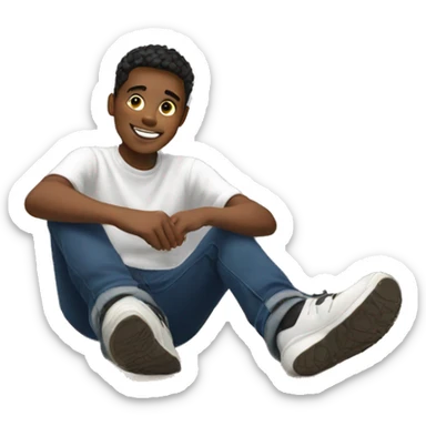 boy selfie sitting on floor sticker