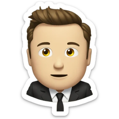 Elon Musk qui embrasse Macron sticker