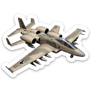 Warthog Jet (A-10 Thunderbolt II) - Fairchild Republic (Model Year: 2022) (Iconic colour: Desert camo) sticker
