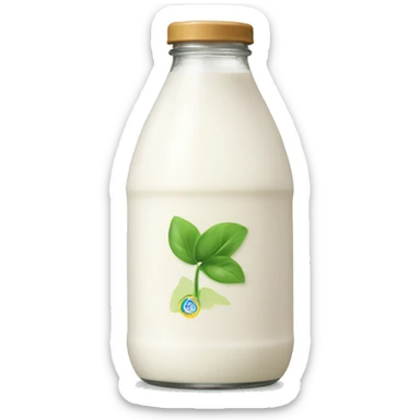 a  single bottle of plant-based milk sticker