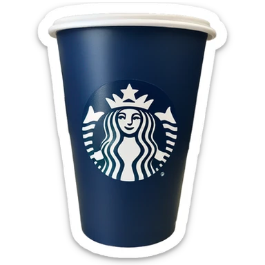 Navy blue Starbucks cup  sticker