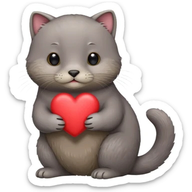 chartreux loutre+coeur sticker