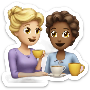 Tea-time-gossip sticker